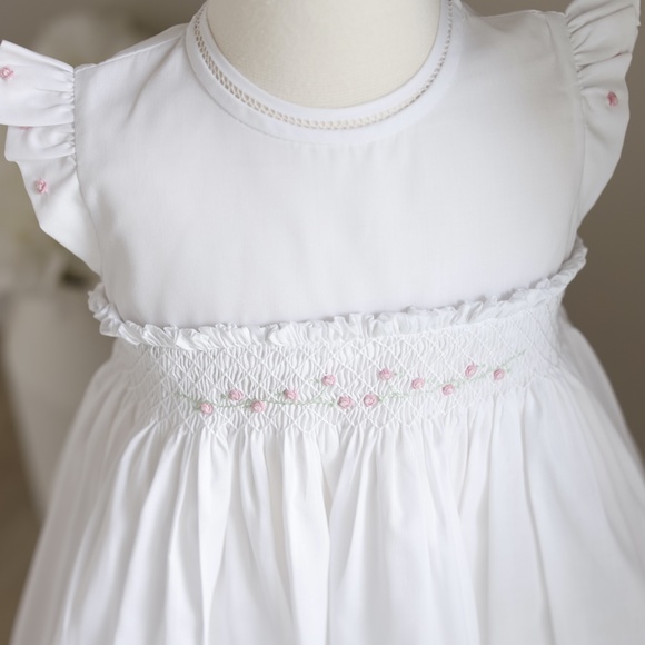 Rose Garden Collection Fly Sleeve Dress White Feltman Brothers NWT - Picture 3 of 11